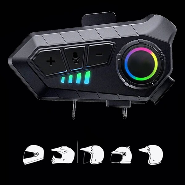 Bluetooth Motorcycle Helmet Motorbike Intercom Headset Interphone Headphone