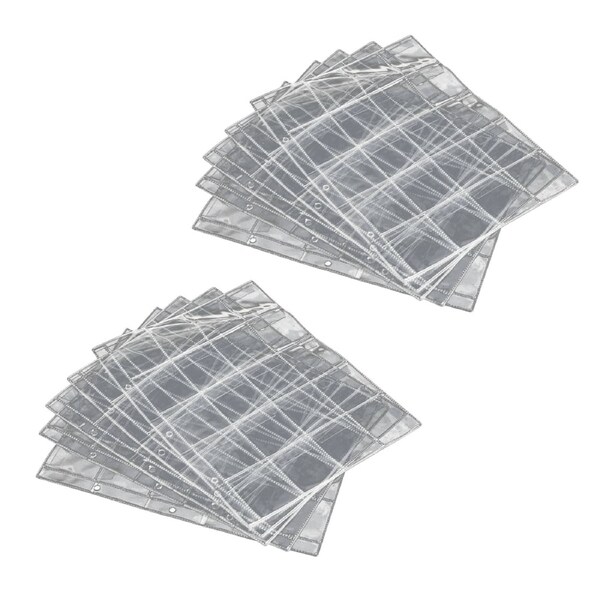 10pcs 30 Pockets Plastic Coin Page Holders Storage Collection Album Money Sheets