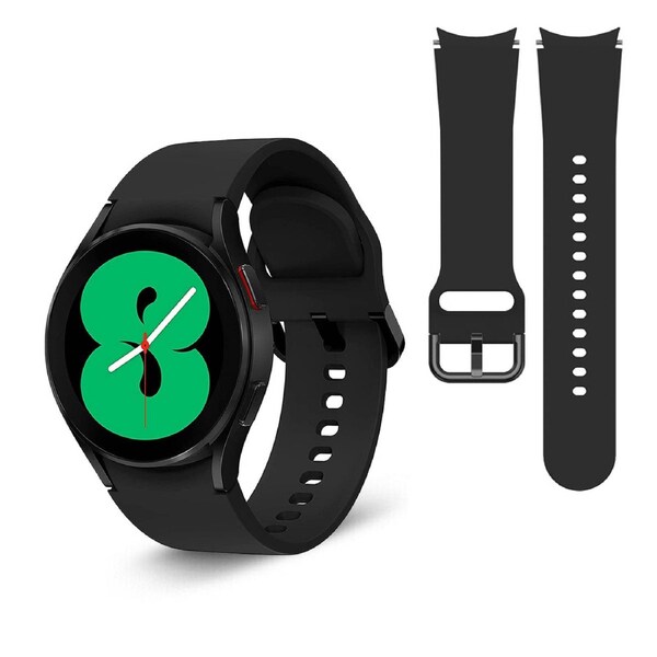 Samsung Galaxy Watch 7 4 5 6 Pro Classic 40 44 43 45 47 mm Silicone Replace Band Black
