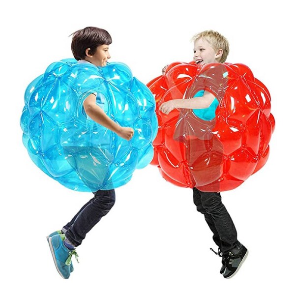Nevenka 2 Pack Inflatable Bubble Bumper Balls Outdoor Body Bump Ball Set -BlueRed