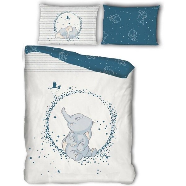 Disney Dumbo Blue Cotton Quilt Cover Set - Toddler Bed Size