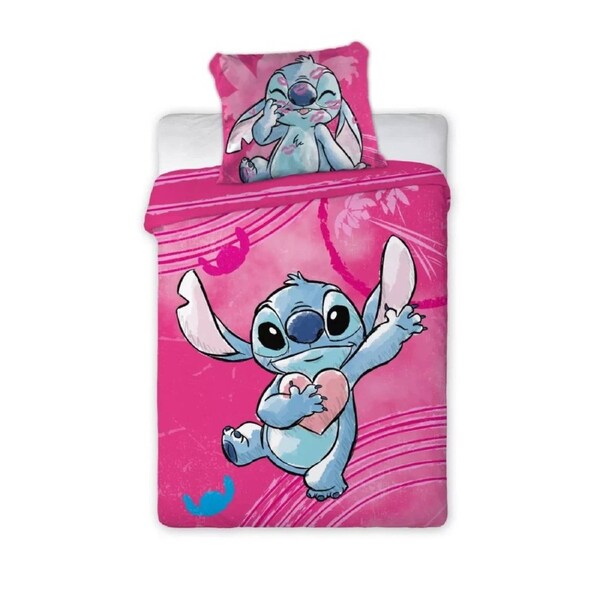 Disney Lilo & Stitch Heartbeat Cotton Quilt Cover Set Toddler Bed Size