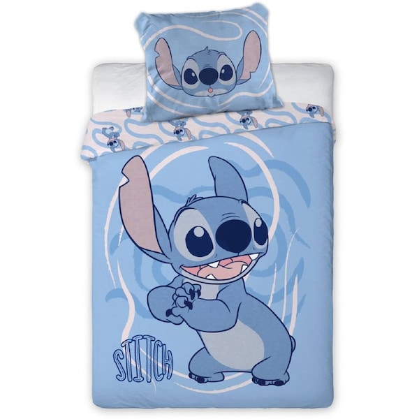 Disney Lilo & Stitch Blue Cotton Quilt Cover Set Toddler Bed Size