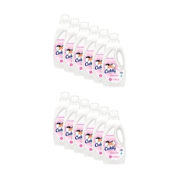 12PK Cuddly Sensitive Hypoallergenic Fabric Conditioner 1L Gentle Fragrance