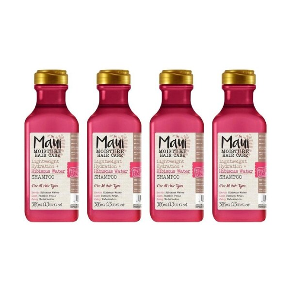 4PK Maui Moisture Daily Hydration Shampoo All Hair Types 385mL Hibiscus Water
