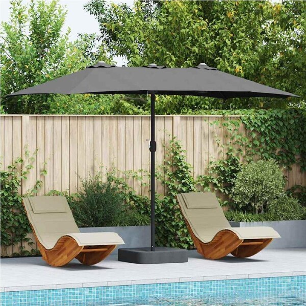 Garden Parasol Anthracite 385 x 209 x 244 cm vidaXL
