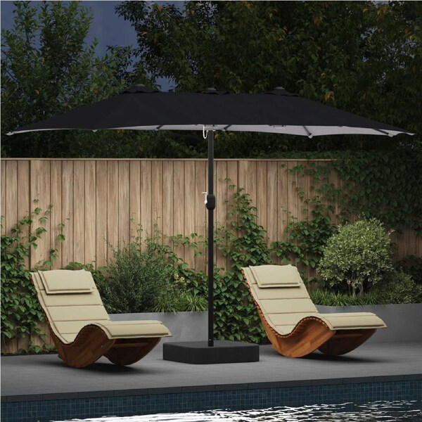 Garden Parasol Anthracite 385 x 209 x 244 cm Polyester vidaXL
