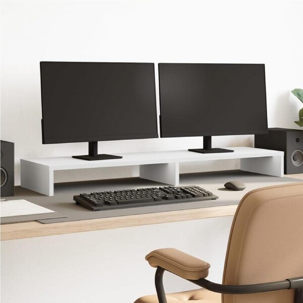 Monitor Stand White 100x27x10 cm Engineered Wood vidaXL