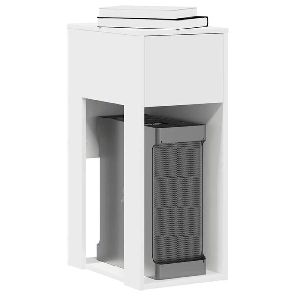 Computer Tower Stand with Drawer White 30x44x74 cm vidaXL