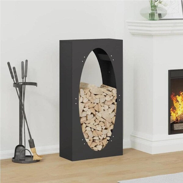 Firewood Rack Black 50x23x100 cm Cold-rolled steel vidaXL