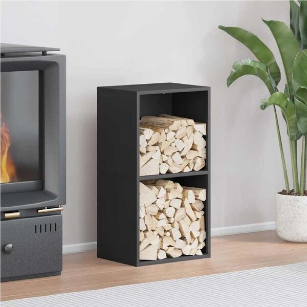 Firewood Rack Black 40x30x75 cm Cold-rolled steel vidaXL