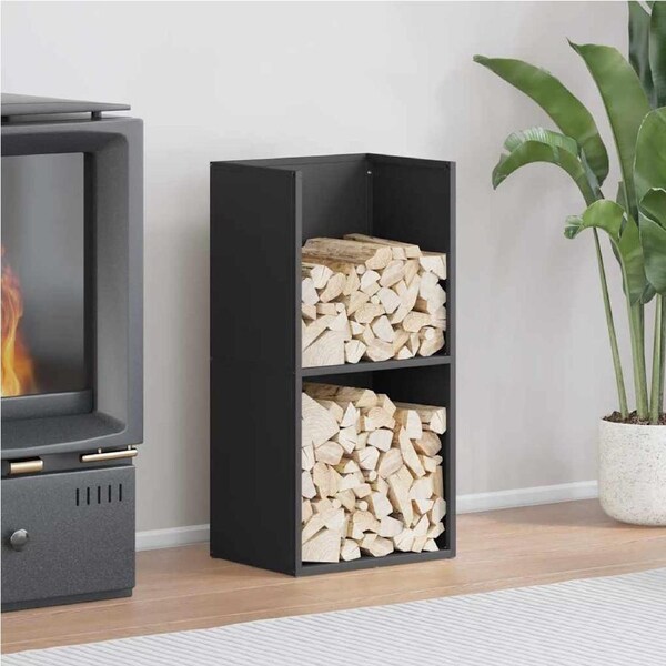 Firewood Rack Black 40x30x80 cm Cold-rolled steel vidaXL