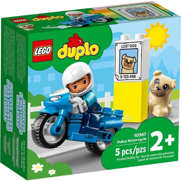 LEGO 10967 DUPLO Police Motorcycle Rescue Toy for Toddlers