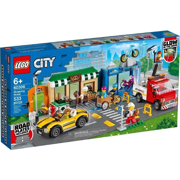 LEGO 60306 City Shopping Street: Bakery, Bike Shop & Fun Park