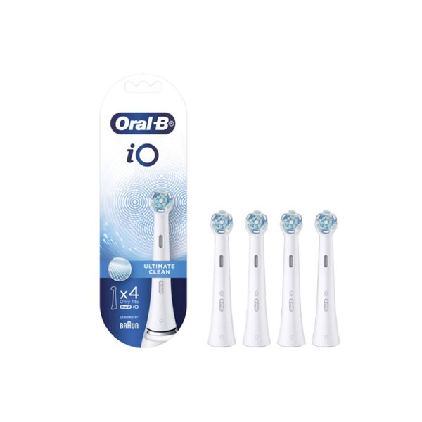 Oral-B iO Ultimate Clean Replacement Brush Heads - 4 Pack, White