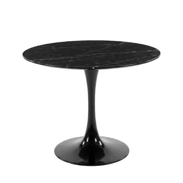 Replica Eero Saarinen Tulip Table 100cm - Spanish Nero Marquina Black Marble