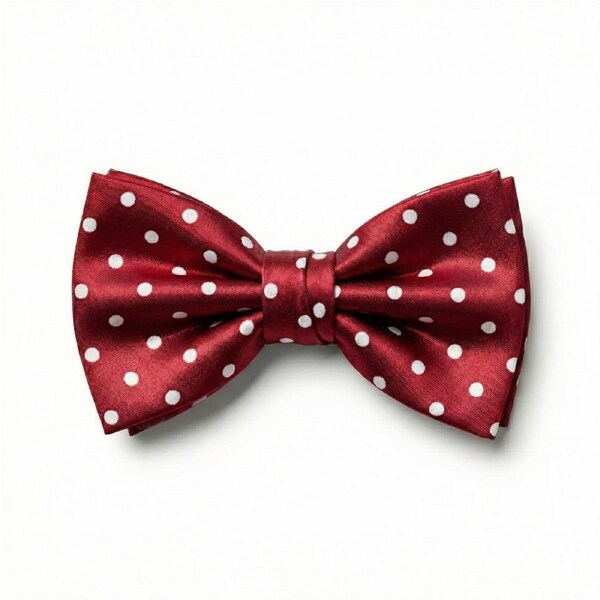 Formalaties Luxury Satin Polka Dot Bow Tie in Red/White
