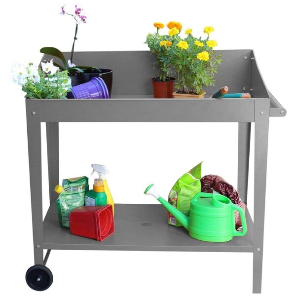 Greenlife Potting Bench Table Slate Grey 100 x 55 x 101cm