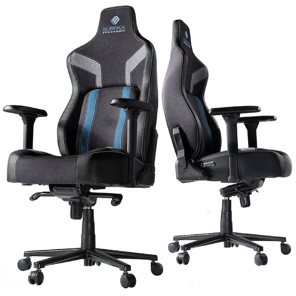 Eureka Python II GC08 Black/Blue Ergonomic Chair - Adjustable Lumbar Support, Breathable Mesh, 360o Swivel