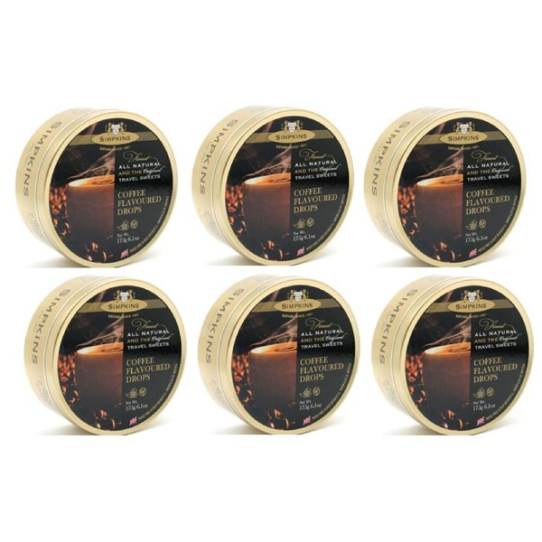 Simpkins Coffee Drops 200g x 6 Tins