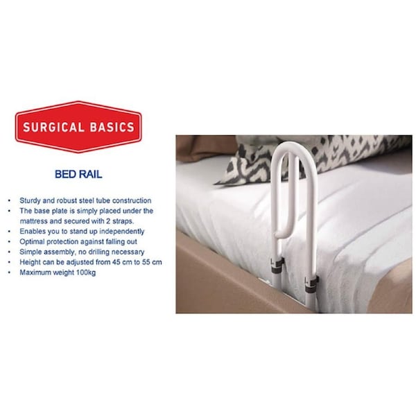 Surgical Basics Bed Rail Adjustable With Straps 45-55cm