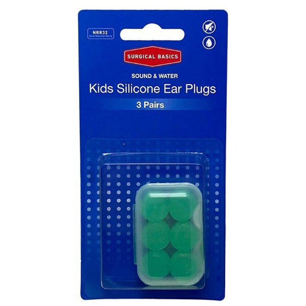 Surgical Basics Kids Silicone Ear Plugs (3 Pairs)