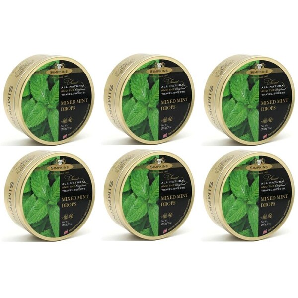 Simpkins Mixed Mint Drops 200g x 6 Tins