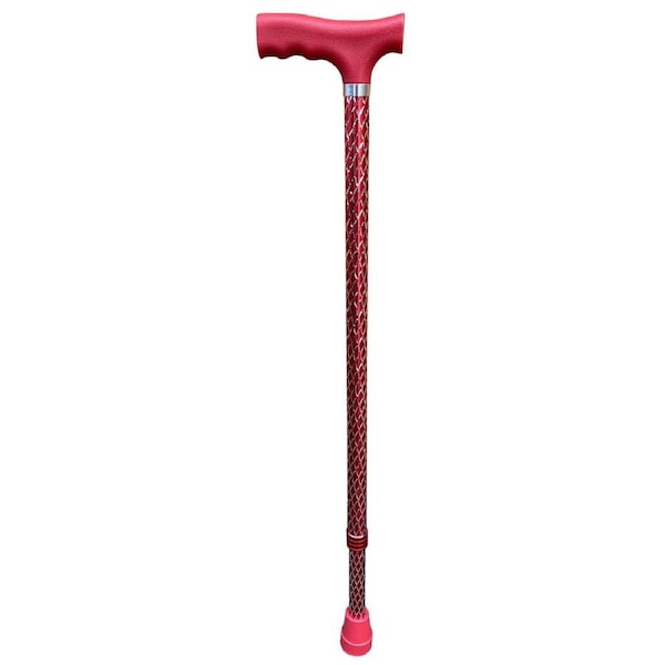 Surgical Basics Walking Stick Red Engraved Adjustable 72-95cm