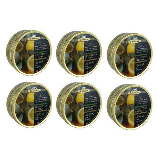 Simpkins Eucalyptus Lemon Drops 200g x 6 Tins