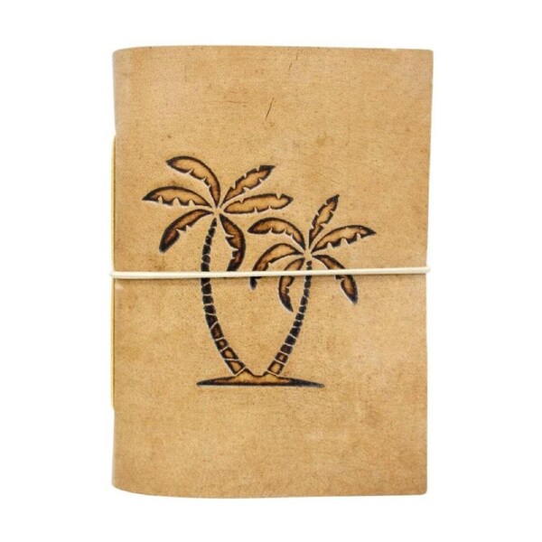LVD Brown Leather Palm Tree Writing Notebook Journal 13x18cm
