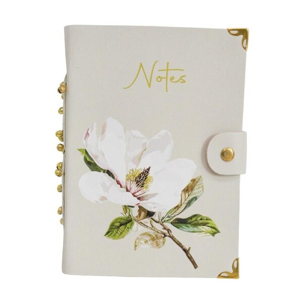 LVD Leather Magnolia Flower Writing Notebook Journal 13x18cm