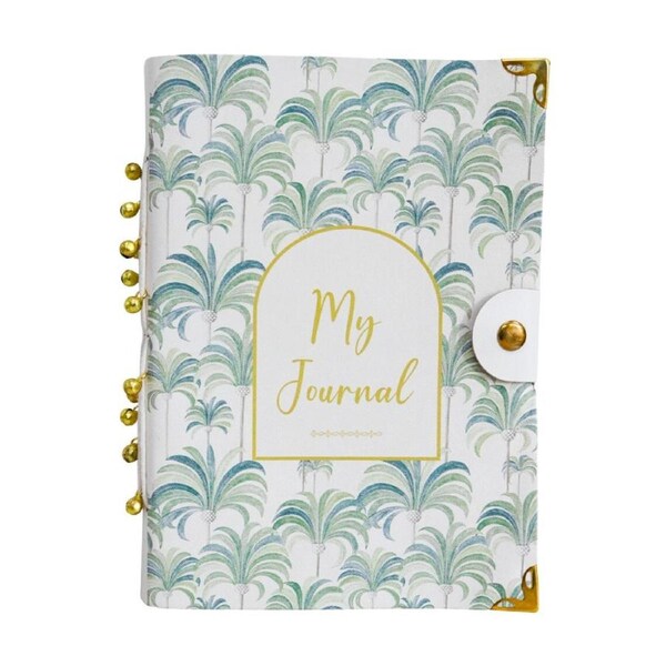 LVD Leather Palm Tree My Journal Writing Notebook Blue/Green 13x18cm
