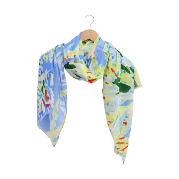 LVD Womens Fashion Scarf Lightweight 90x180cm Tropics Greens