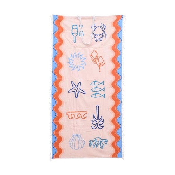 LVD 2-in-1 Mediterranean Microfibre Beach Towel & Bag 90x180cm