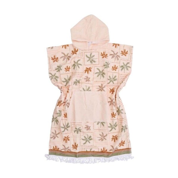 LVD Vintage Pink Palm Trees Adult Microfibre Poncho Towel W/ Pockets 80x110cm