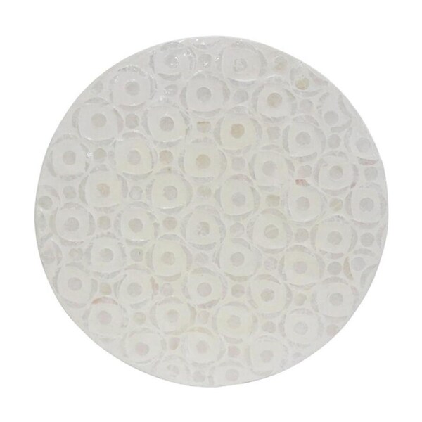 LVD Circle Shell & Bamboo Home Decorative Mat Coastal Decor 35x35cm