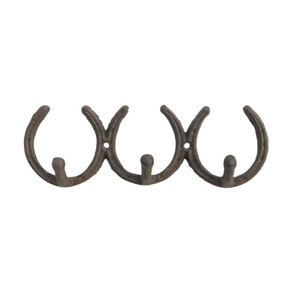 LVD Triple Horseshoe Hook Wall Decoration Rustic Decor 23x4x7.5cm