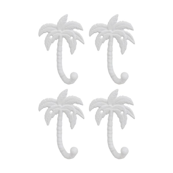4PK LVD Palm Tree Wall Decoration Hook Coastal Home Decor 11x4x17cm