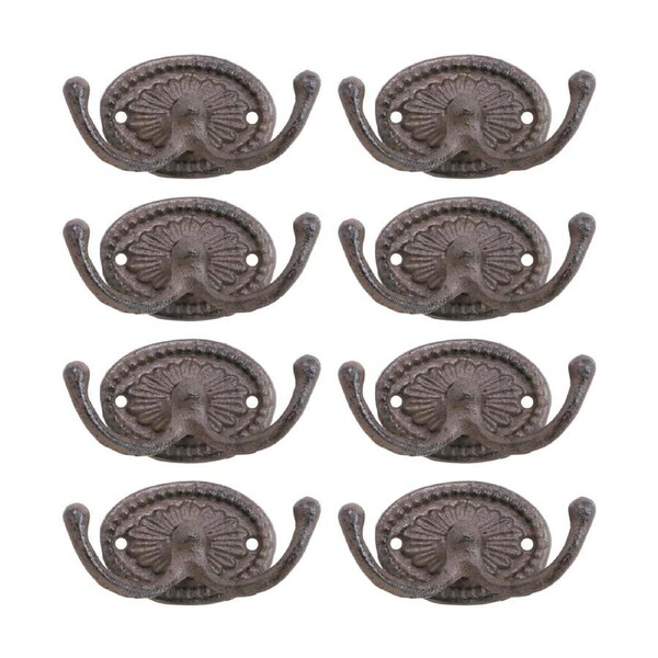 8PK LVD Double Classic Hook Cast Iron Home Wall Decoration 10x5x5.5cm