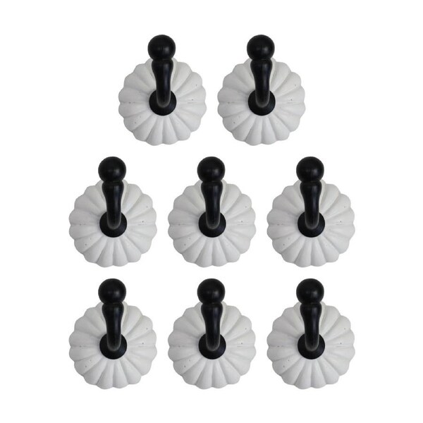 8PK LVD Chloe Aged White Resin Flower Hook Home Wall Decoration 5x5.2x6cm