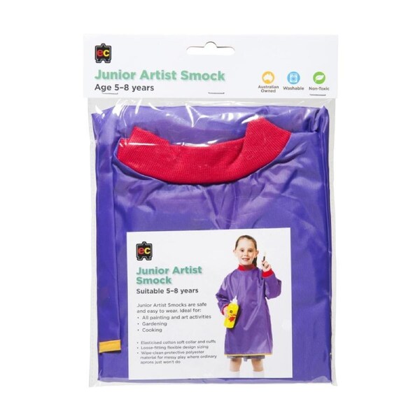 Educational Colours Junior Artist Paint Smock Apron Purple 5-8y