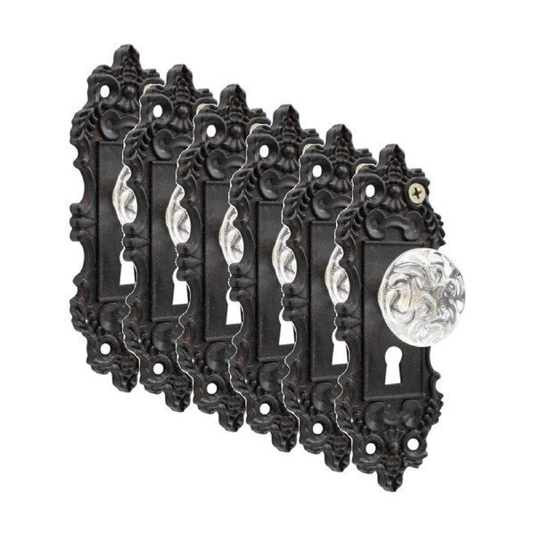 6PK LVD Clara Black Vintage Hook Home Wall Decoration 5x3.5x14.5