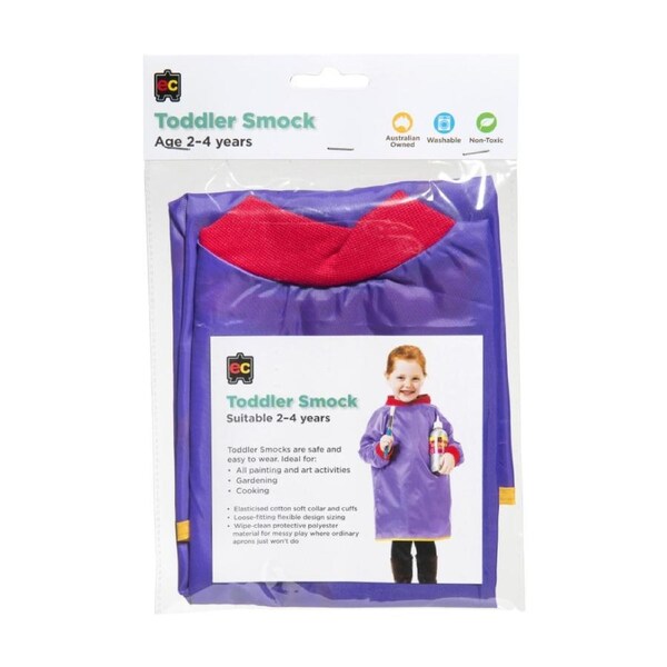 Educational Colours Toddler Paint Artist Smock Apron Purple 2-4y