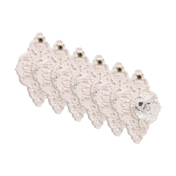 6PK LVD Hermosa Diamond Pale Pink Resin Hook Home Wall Decoration 9.5x5x14cm