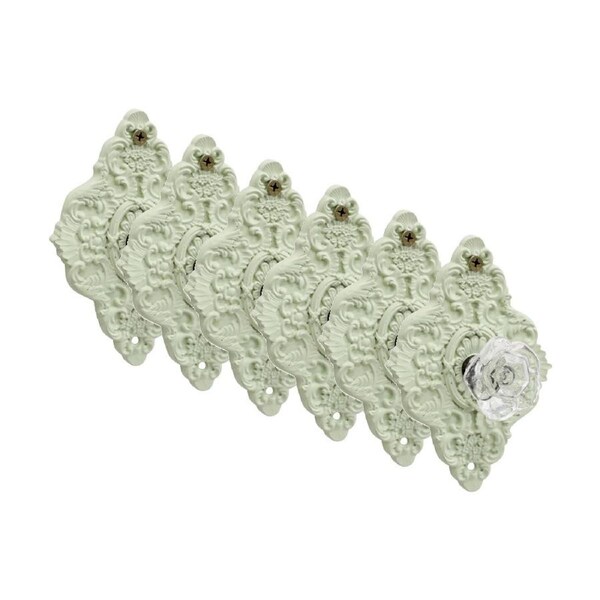 6PK LVD Hermosa Diamond Sage Green Resin Hook Home Wall Decoration 9.5x5x14cm