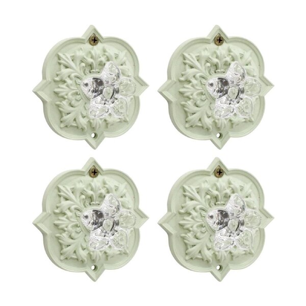 4PK LVD Hermosa Round Sage Green Resin Hook Home Wall Decoration 9.3x4x9.3cm