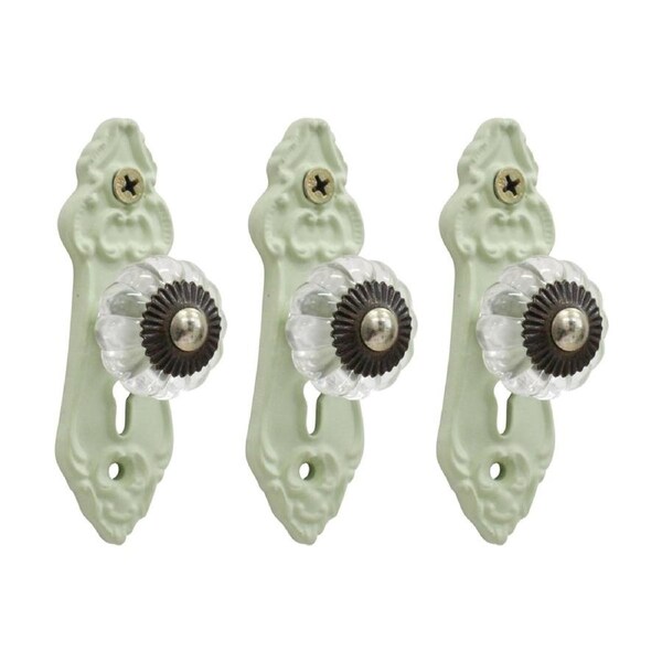 3PK LVD LaPorte Sage Green Hook Vintage Home Wall Decoration 9.5x3x3.3cm
