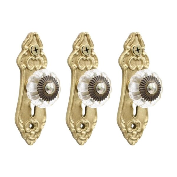 3PK LVD LaPorte Gold Hook Vintage Home Wall Decoration 9.5x3x3.3cm