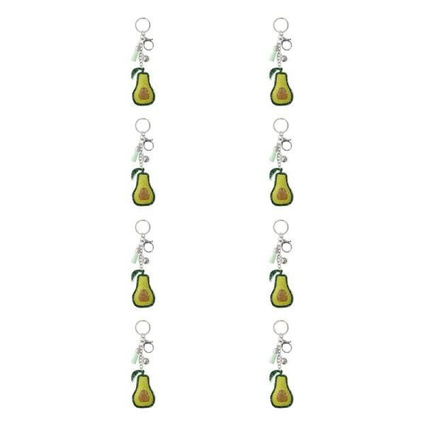 8PK LVD Kids Green Avocado Keyring/Bag Hanger Accessory 7.5x4.5x2.5cm