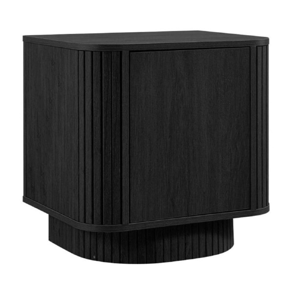 Yves Bedside Unit Side Table 1 Door Black